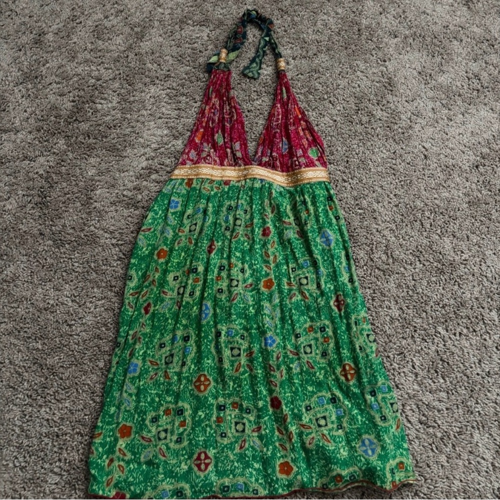 Bohemian Multicolor Halter Dress